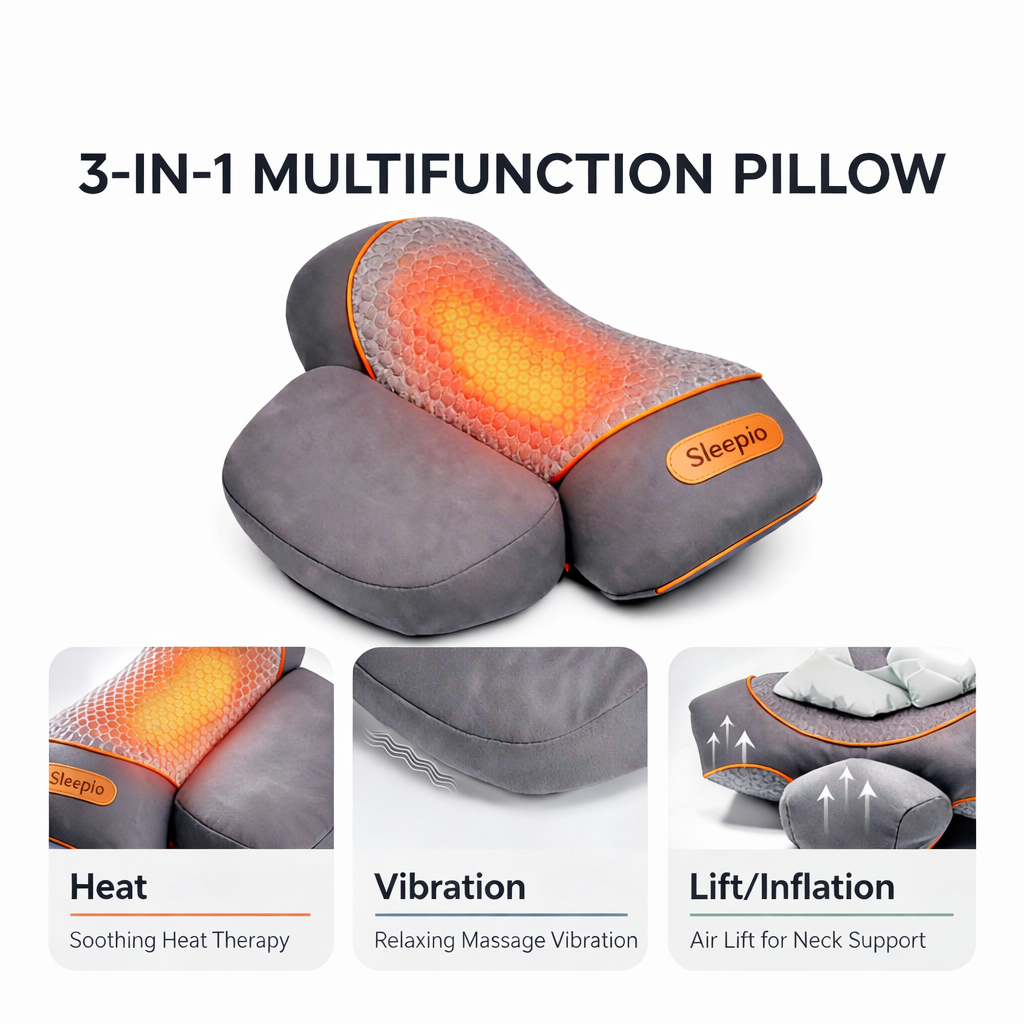 Sleepiio 3 in 1 Neck & Shoulder Relief Pillow