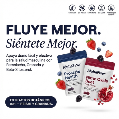 AlphaFlow™ Óxido Nítrico y Paquete para la Próstata en Español